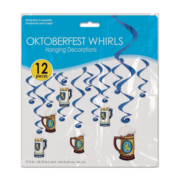Oktoberfest Whirl Decorations - Pack of 12 Whirls