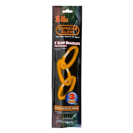 8 Inch Premium Glow Stick Bracelets Orange