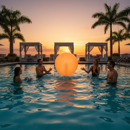 24 Inch Glow In The Dark Orange Beach Ball
