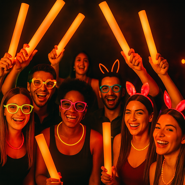 LED Light Up Flashing 16 Inch Orange Foam Sticks