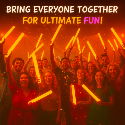 LED Light Up Flashing 16 Inch Orange Foam Sticks