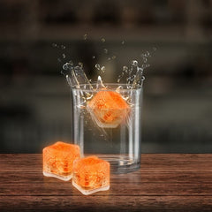 Orange LED Light Up Ice Cubes - 12 Per Pack