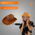 LED Flashing Orange EL Wire Sequin Cowboy Party Hat | PartyGlowz