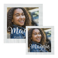 Personalized Custom Photo Class of Paper Beverage Napkins