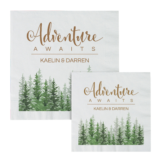 Personalized Adventure Tree Scene Beverage Napkins