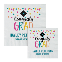 Personalized Congrats Grad Girl Paper Luncheon Napkins