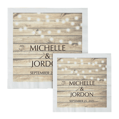 Personalized Rustic Wedding Beverage Paper Napkins