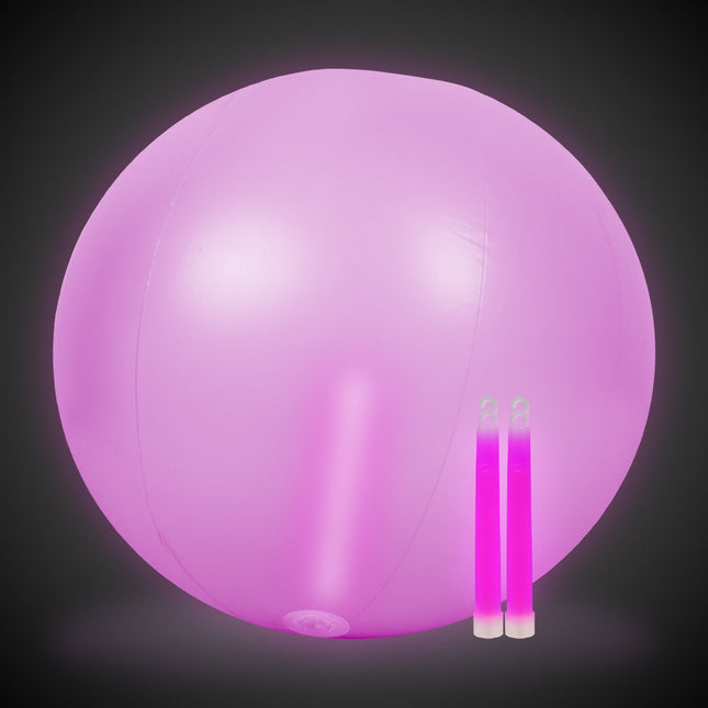 24 Inch Glow in The Dark Pink Beach Ball