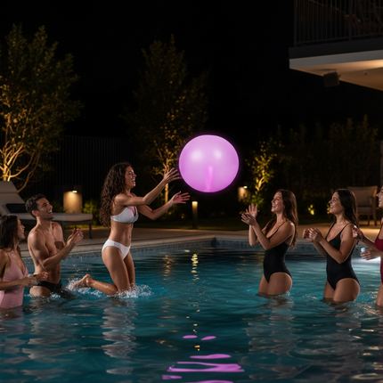 24 Inch Glow in The Dark Pink Beach Ball
