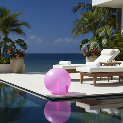 24 Inch Glow in The Dark Pink Beach Ball