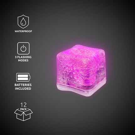 Pink LED Light Up Ice Cubes