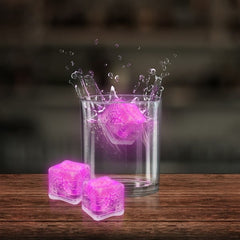 Pink LED Light Up Ice Cubes - 12 Per Pack