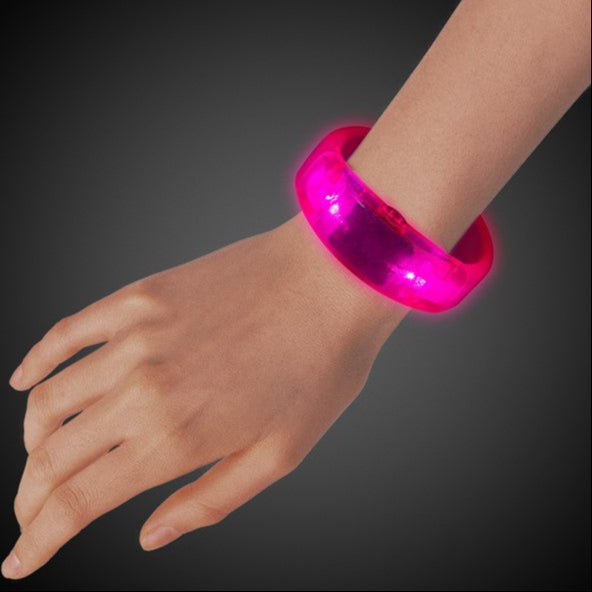 Pink LED Bangle Bracelet - 12 Per Pack