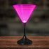 LED Neon Pink 7 Oz Martini Glass With Black Stem