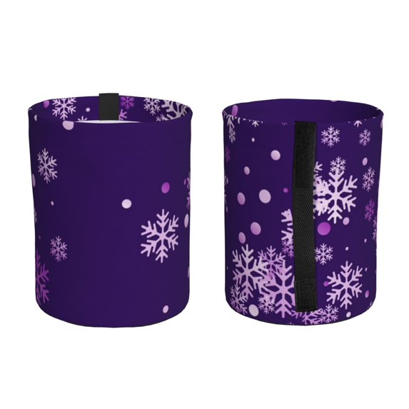 Crystal Purple Snowflake Print Car Trash Can - Portable Trash Bin