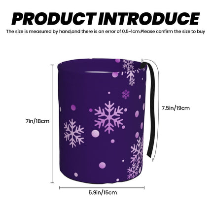 Crystal Purple Snowflake Print Car Trash Can - Portable Trash Bin