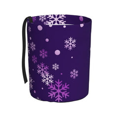 Crystal Purple Snowflake Print Car Trash Can - Portable Trash Bin