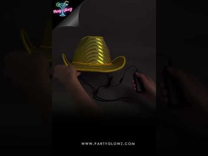 LED Light Up Flashing EL Wire Sequin Cowboy Hat