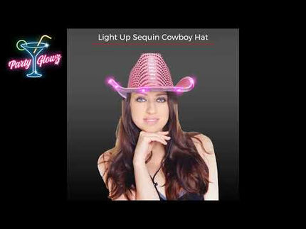 LED Light Up Flashing Sequin Cowboy Hats