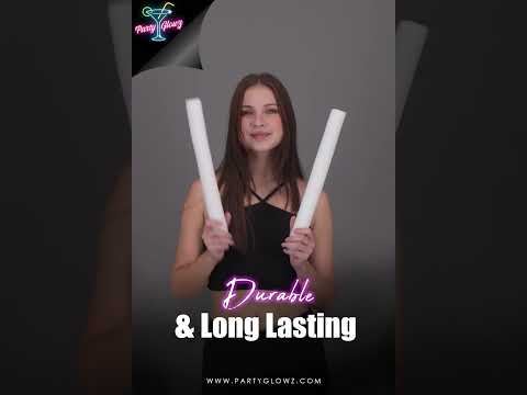 LED Light Up 15.5 Inch Flower Foam Batons - Pack of 12 Sticks