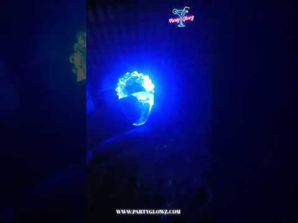 Blue LED Light Up Blinky Jelly Bumpy Rings