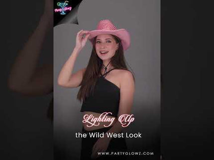 LED light up flashing sequin cowboy hat
