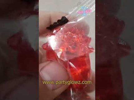 LED Light Up Blinky Red Jelly Bumpy Rings