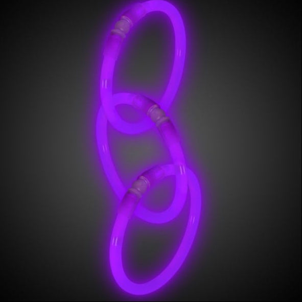 8 Inch Premium Purple Glow Stick Bracelets