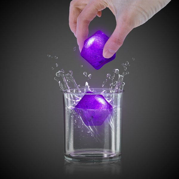 Purple LED Light Up Ice Cubes - 12 Per Pack