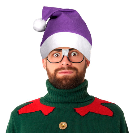Purple Santa Hats - 12 Per Pack