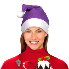 Purple Santa Hats - 12 Per Pack