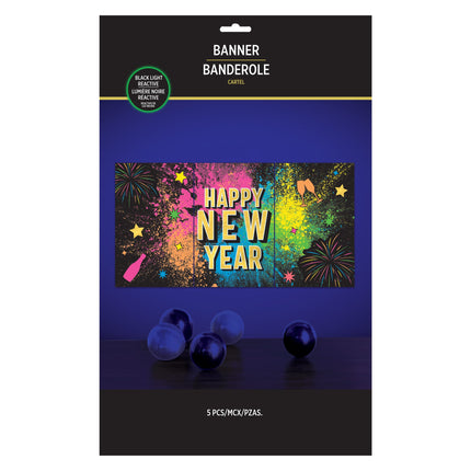 33 1/2" x 65 Happy New Year Banner - 3 Per Pack