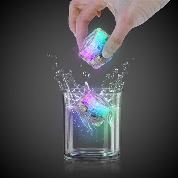 Rainbow Liquid-Activated LED Ice Cubes - 12 Per Pack