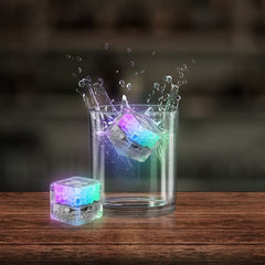 Rainbow Liquid-Activated LED Ice Cubes - 12 Per Pack