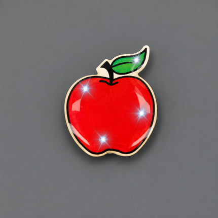 Red Apple Flashing Body Light Lapel Pins