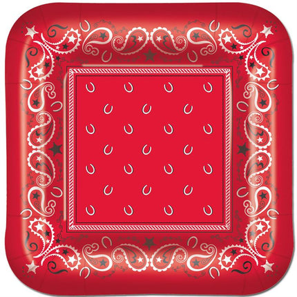 Red Bandana 9" Plates
