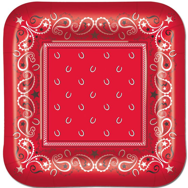 Red Bandana 9" Plates
