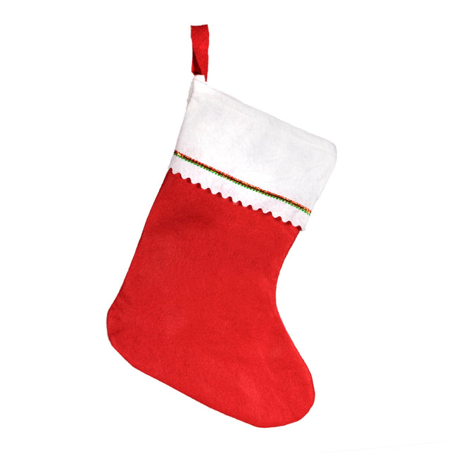 Red Felt 15" Christmas Stockings - 12 Per Pack