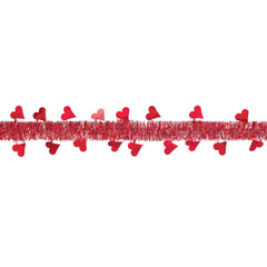 Red Foil Valentine Day Tinsel 9' Garland