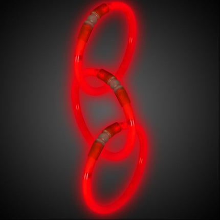 8 Inch Premium Red Glow Stick Bracelets