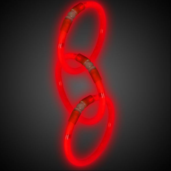 8 Inch Premium Red Glow Stick Bracelets