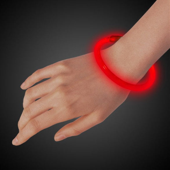 8 Inch Premium Red Glow Stick Bracelets - 100 Per Pack