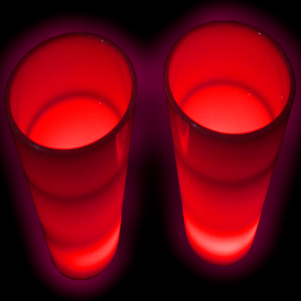 Red Glow In The Dark LED Light Up 2 Oz Shot Glasses