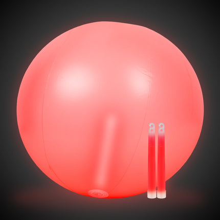 24 Inch Glow in The Dark Red Beach Ball