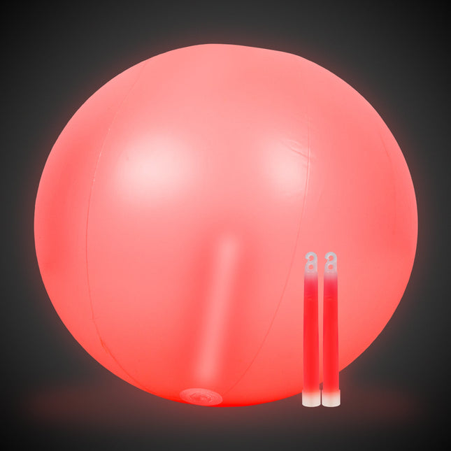 24 Inch Glow in The Dark Red Beach Ball