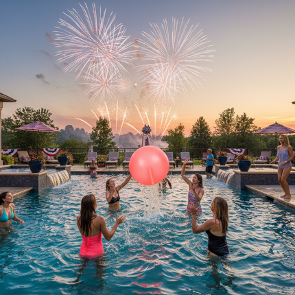 24 Inch Glow in The Dark Red Beach Ball