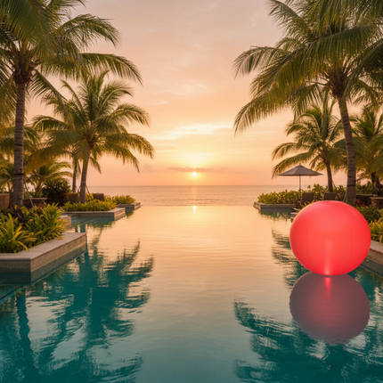 24 Inch Glow in The Dark Red Beach Ball