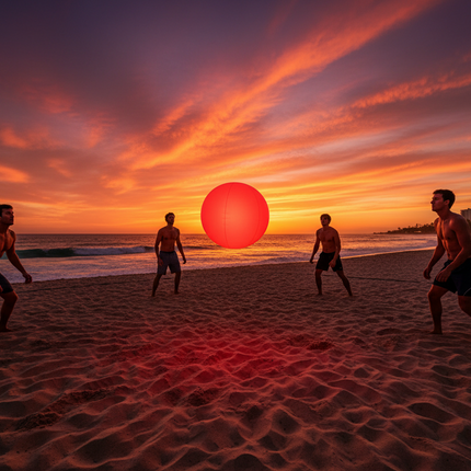 24 Inch Glow in The Dark Red Beach Ball