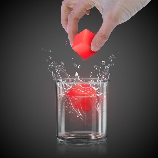 Red Glowing Ice Cubes - 24 Per Pack