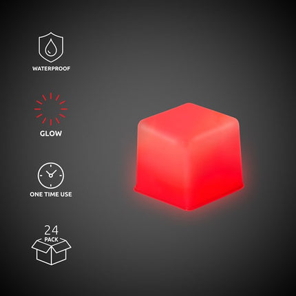 Red Glowing Ice Cubes - 24 Per Pack